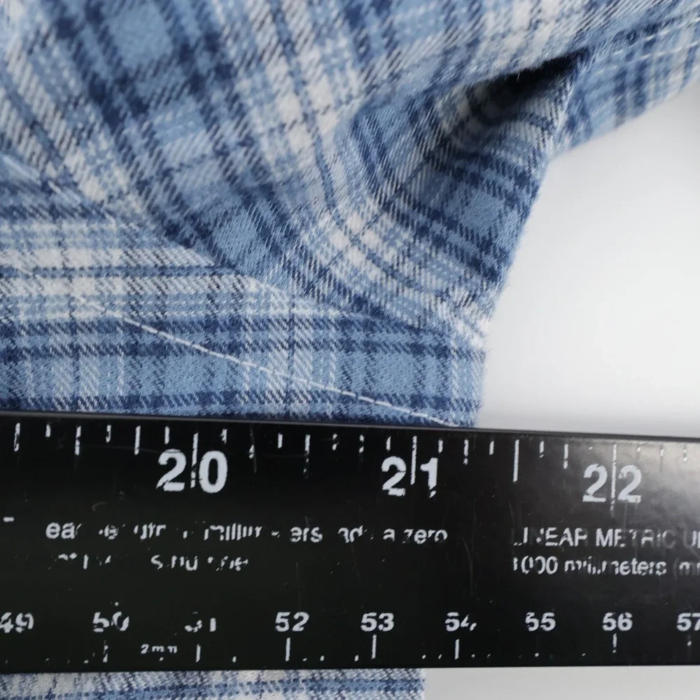 UNTUCKit Dhais Plaid Flannel Performance Button Down Shirt Blue Mens Small